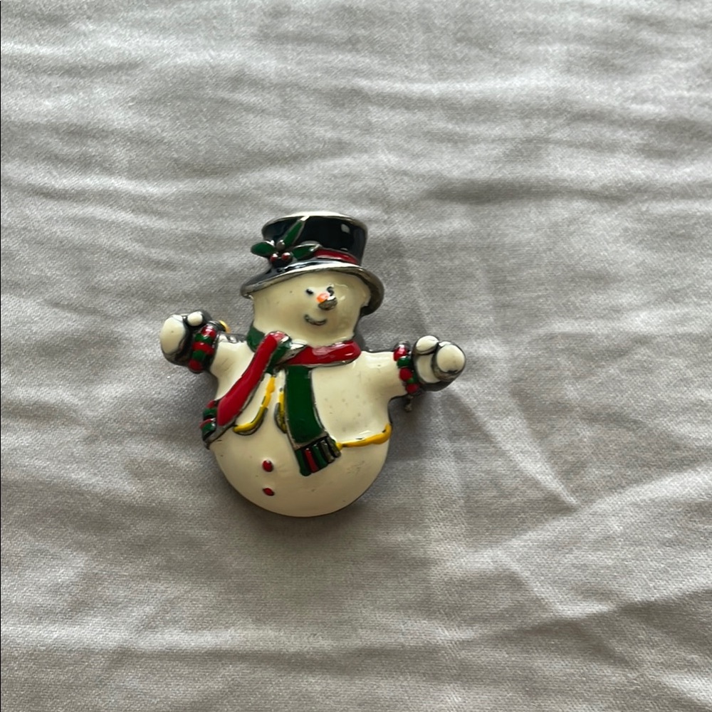 Vintage‎ Festive Snowman Brooch
